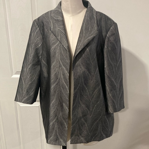 Ming Wang gray black open front jacket PL - Picture 2 of 10